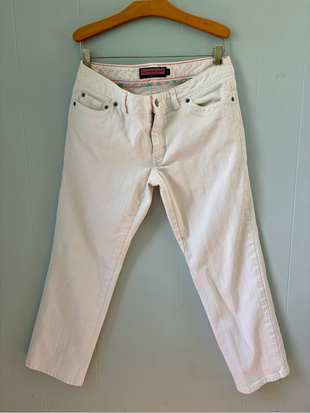 Vineyard Vines White Straight-Leg Crop Women's Jeans 6